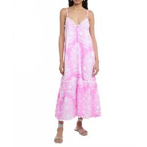 NEW JULIET DUNN palladio print sash bow back midi dress in lilac